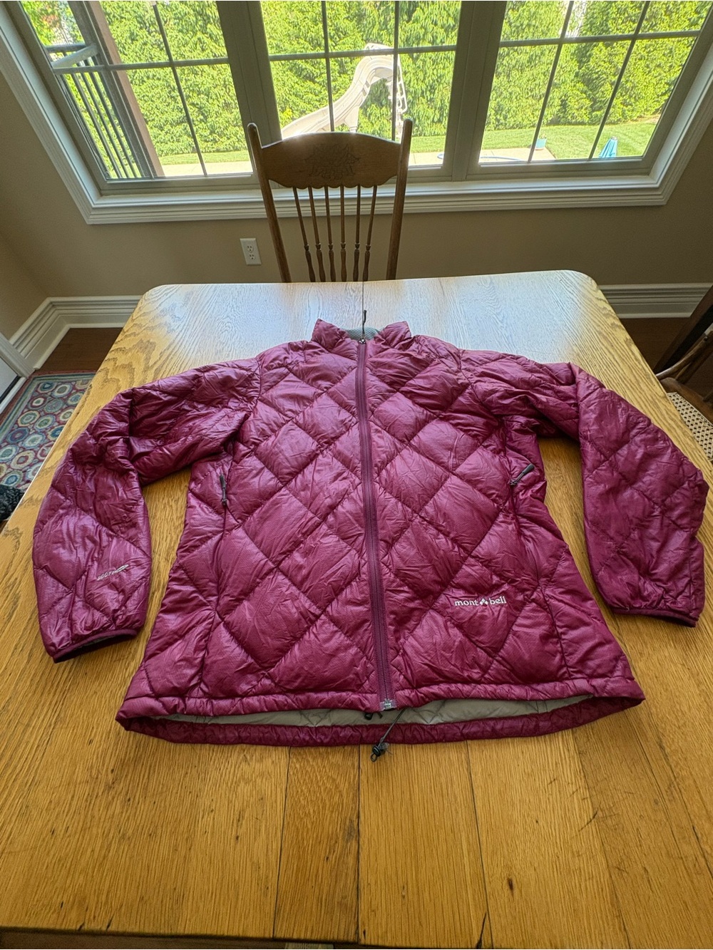 Montbell Women’s XL 800 Fill Ultralight Quilted Down Jacket Packable Plum Pink